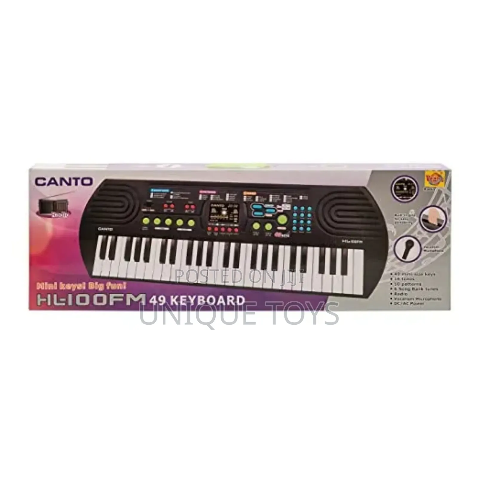 Canto 49-Key Electronic Keyboard – With Mic Built-in Radio
