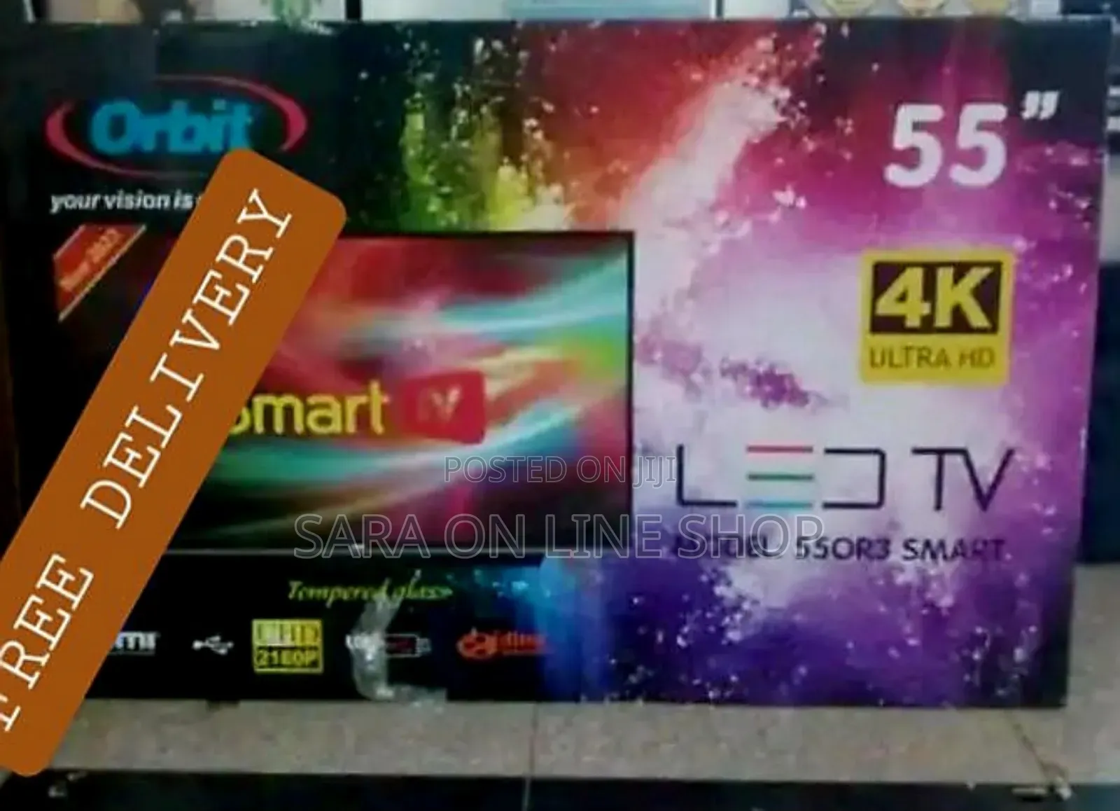 ♤■Orbit 55" Uhd Smart Tv ◆ 10year Warranty ■ Free Delivery