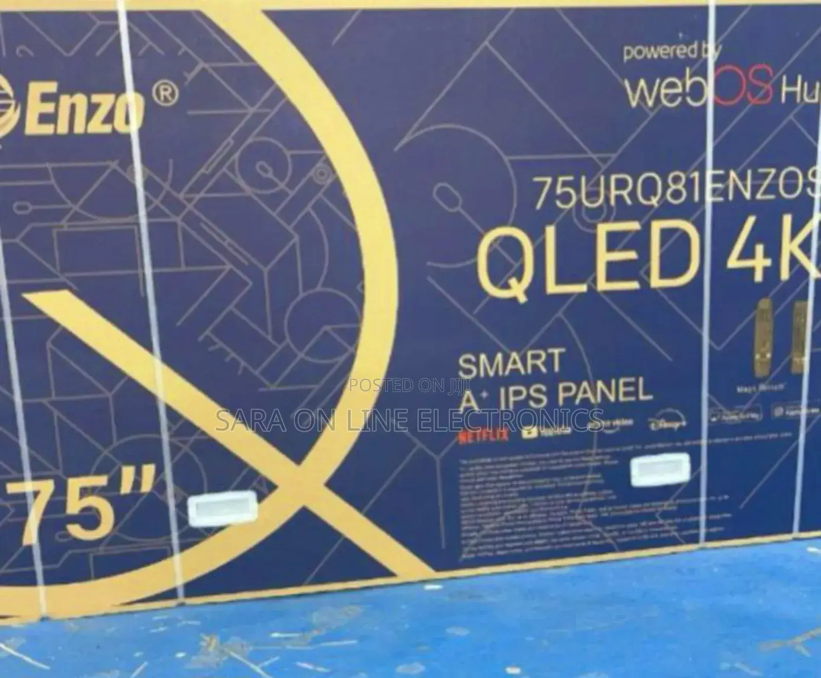 **Enzo 75" Qled Smart Tv◆New Model ◆10year Warranty■ Free Delivery
