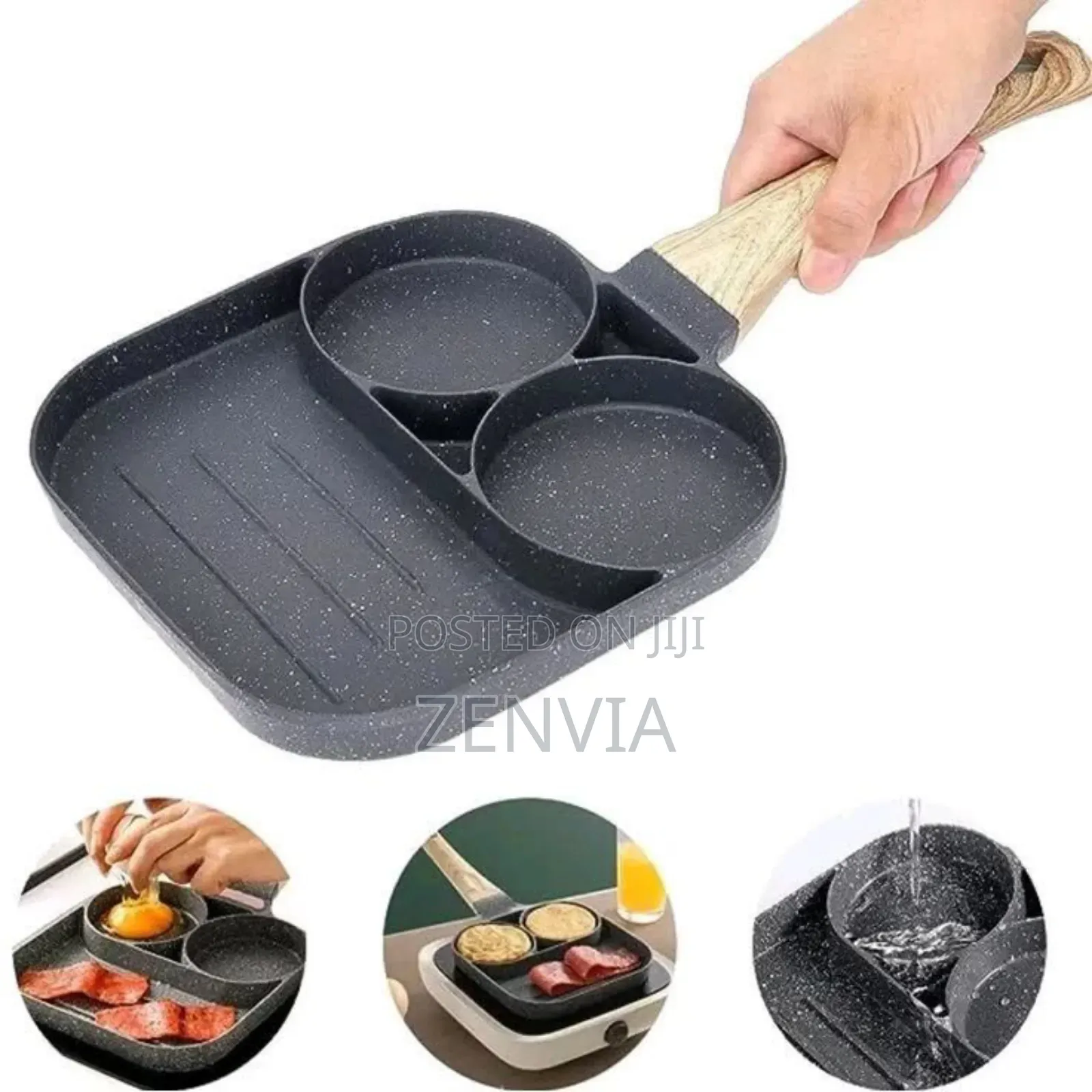 3-in-1 Omelette Egg Pan ●Perfect For Breakfast ● Fast Cooking