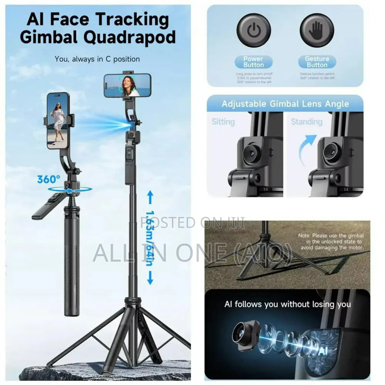 C17 Aluminum Alloy Ai Intelligent Face Tracking Smart Gimbal