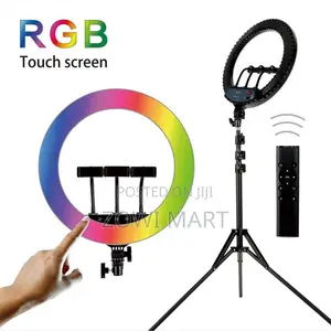 Photo - 18 RGB Ring Light Ljj45 Remote, 3 Phone Holders, Long Stand