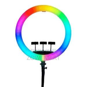 18 RGB Ring Light Ljj45 Remote, 3 Phone Holders, Long Stand