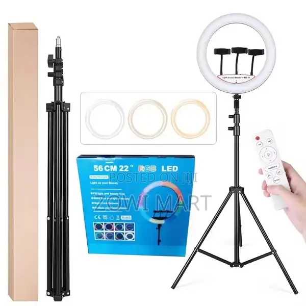 22 RGB Ring Light Ljj45 Remote Control, 3 Phone Holders, Long Stand