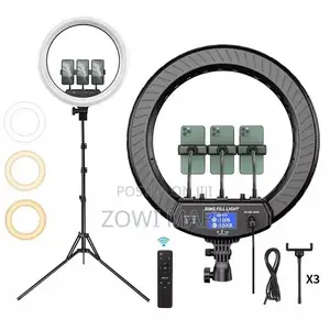 22 RGB Ring Light Ljj45 Remote Control, 3 Phone Holders, Long Stand