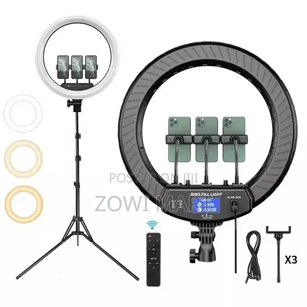 22 RGB Ring Light Ljj45 Remote Control, 3 Phone Holders, Long Stand