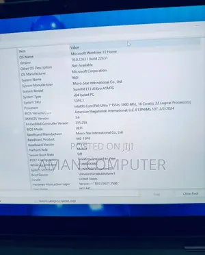 New Laptop MSI GF63 16GB Intel Core Ultra 7 SSD 1T