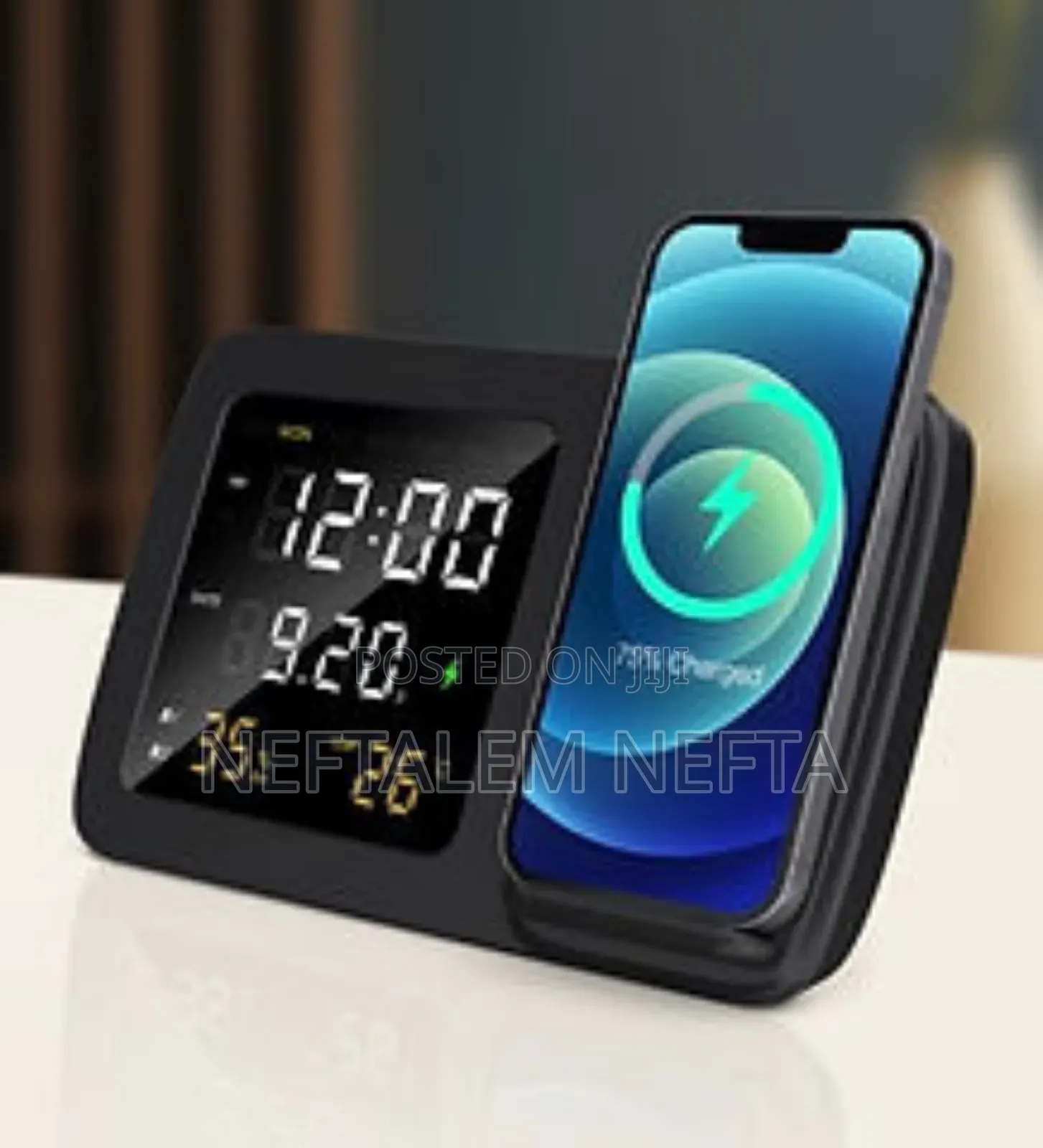 Rise Digital Alarm Clock Wireless Charger