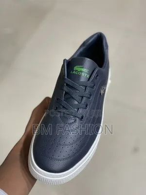Lacoste Navy Blue Leather With White Sole