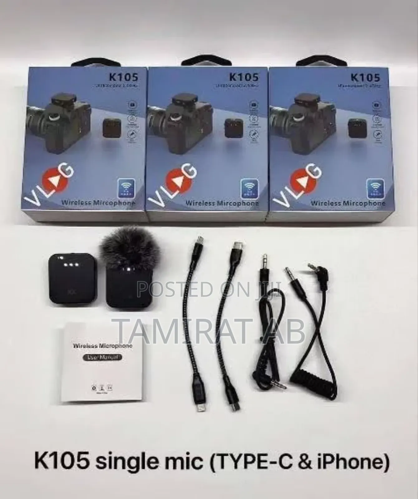 Wireless Dual Microphone Noise Reduction => Type-C+iPhone+Cameras