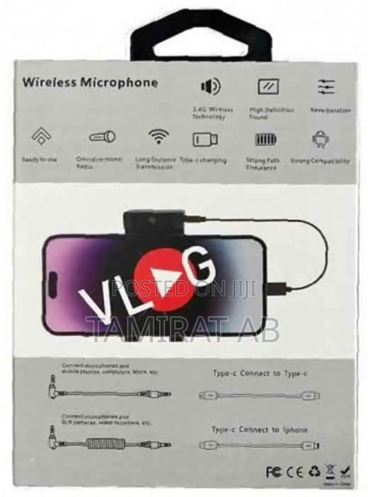 Wireless Dual Microphone Noise Reduction => Type-C+iPhone+Cameras