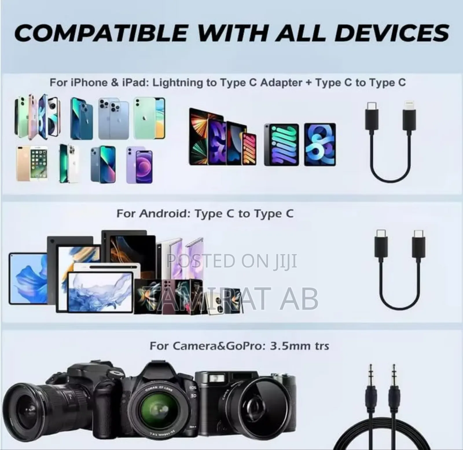 Wireless Dual Microphone Noise Reduction => Type-C+iPhone+Cameras