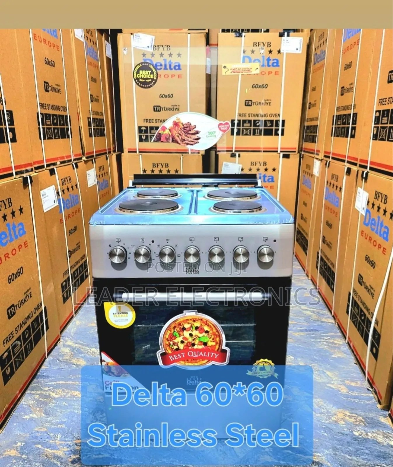 “Delta 60×60 Stainless Steel Oven – Power, Style Precision!