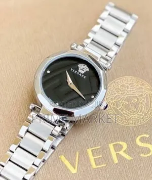 Photo - Versace Silver Steel Luxury Women's Watch – Black Dial [Ver-911]