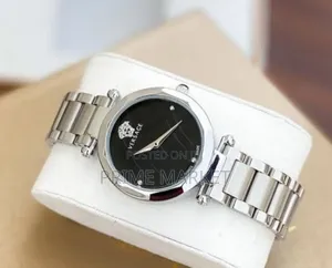 Photo - Versace Silver Steel Luxury Women's Watch – Black Dial [Ver-911]