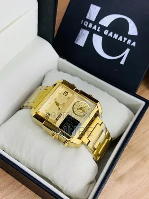 Gold-Tone Skmei Men's Multi-Time Zone Analog-Digital Watch.