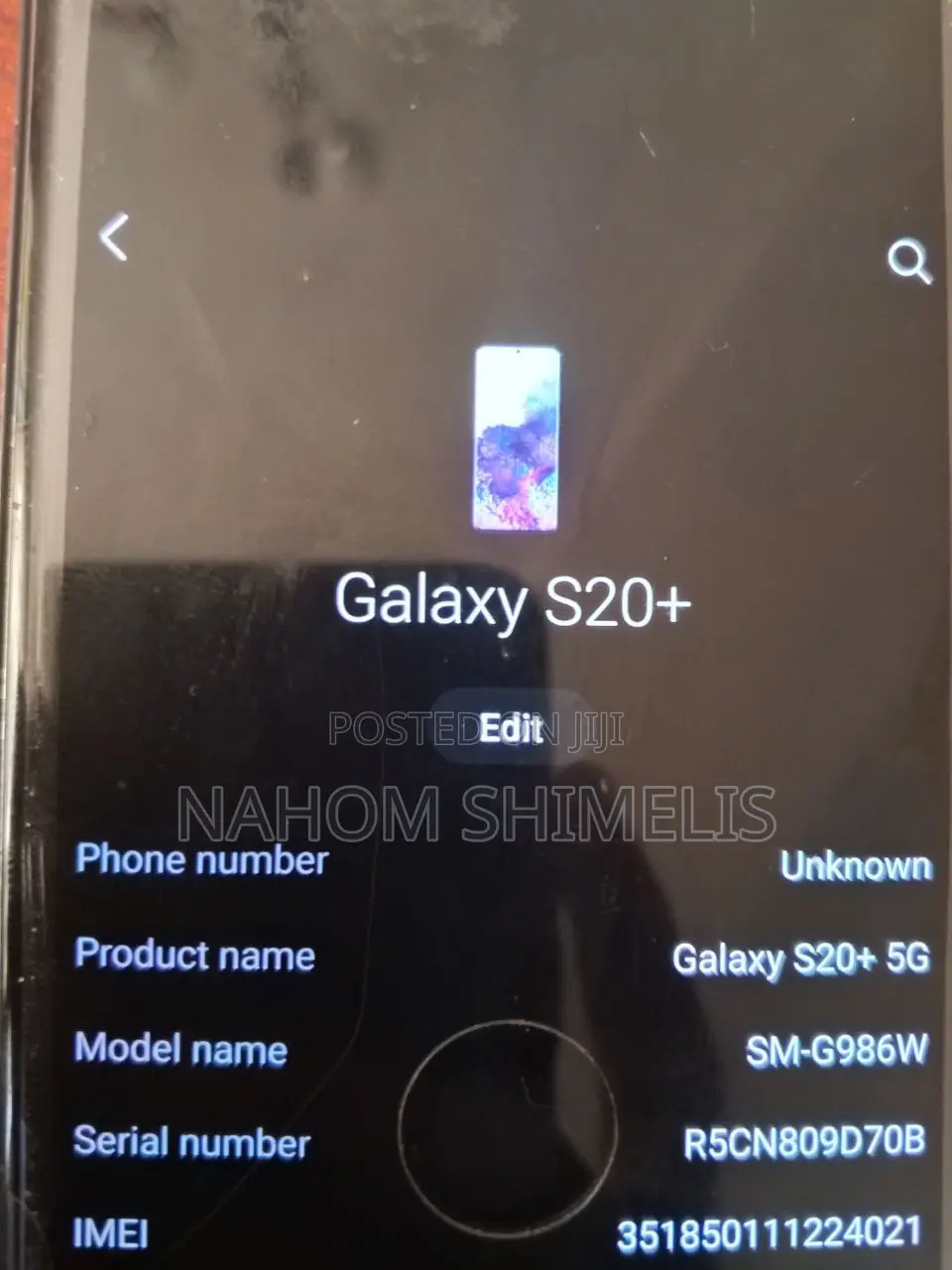 Samsung Galaxy S20+ 5G 128 GB Blue