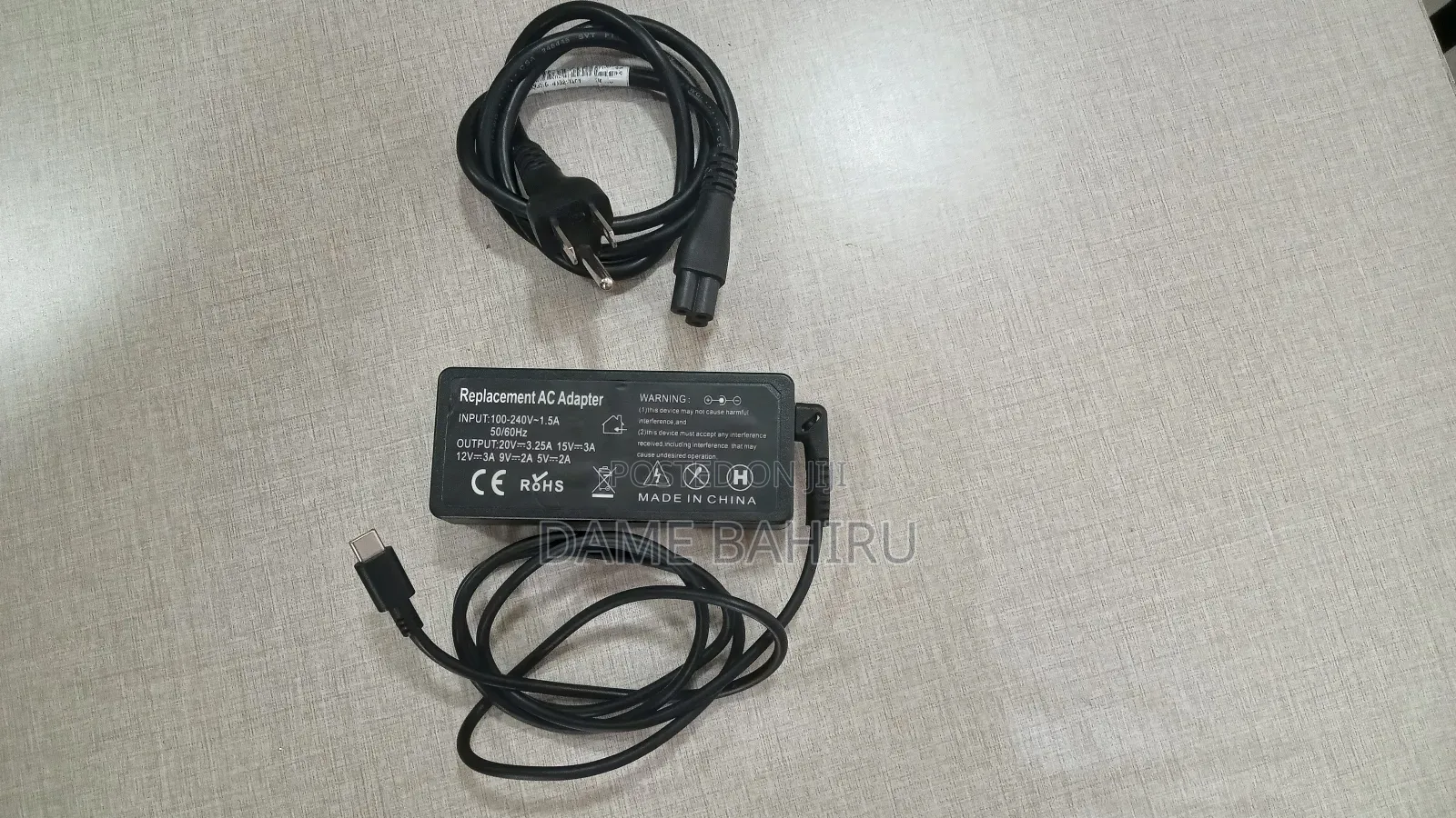 Replacement Ac Multipurpose Adapter65w Type-C Output 20v,15v,12v,9v,5v