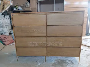 Photo - Cheast Drawer 120cm*150cm Oak Made With Good Finish Metal Leg