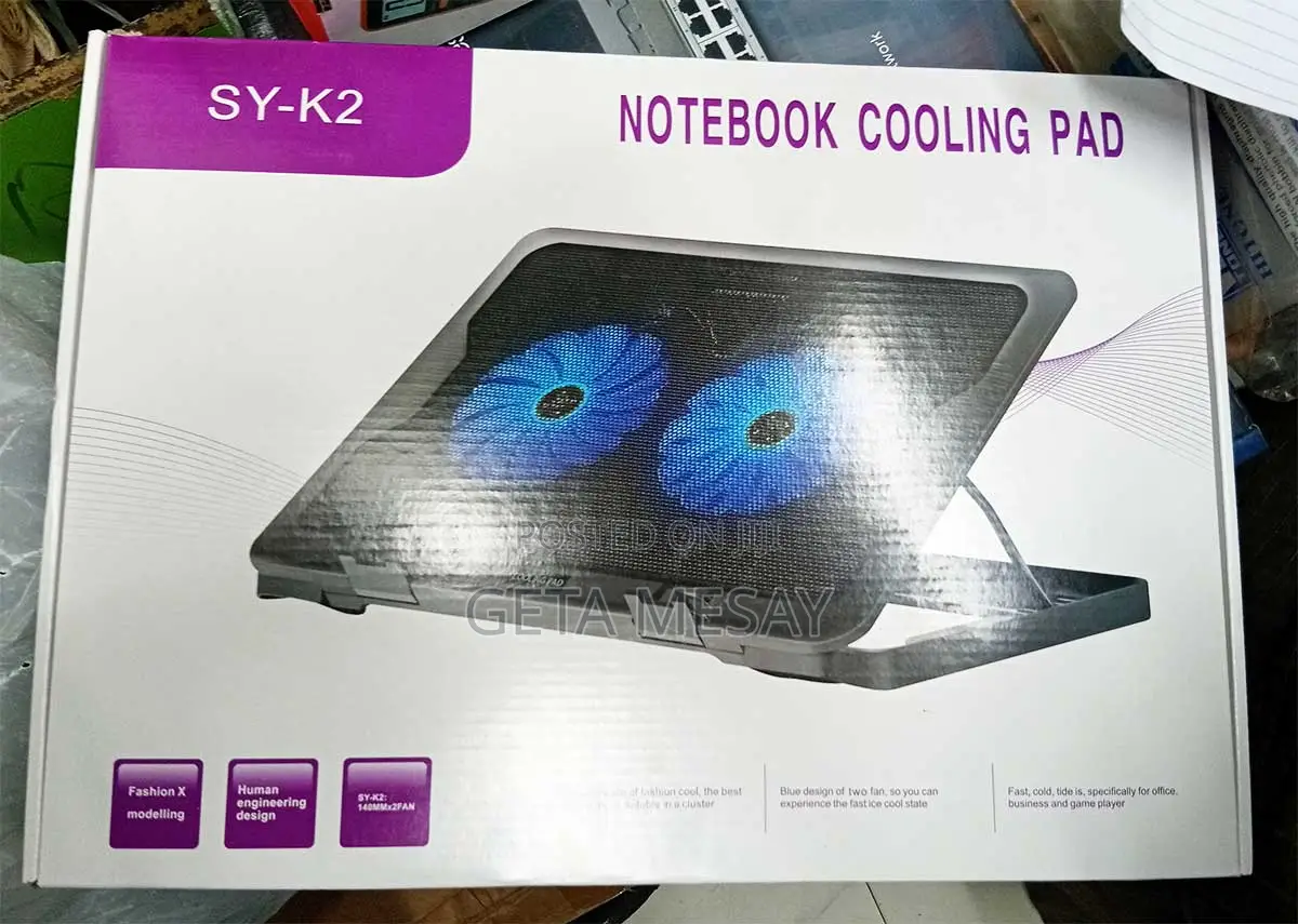 Dual Fan Laptop Cooling Pad - Blue Led, Adjustable Stand, Usb Powered