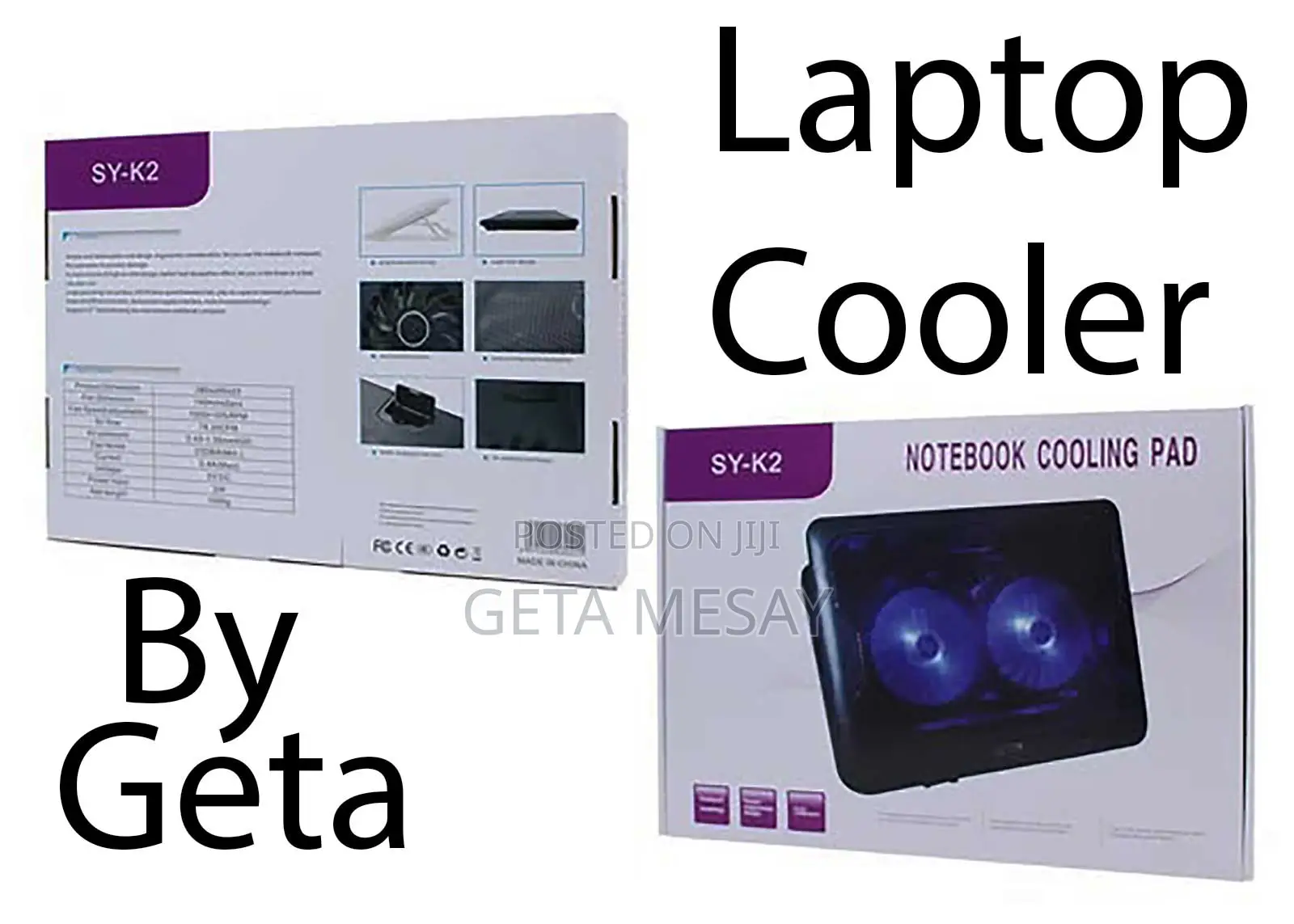 Dual Fan Laptop Cooling Pad - Blue Led, Adjustable Stand, Usb Powered