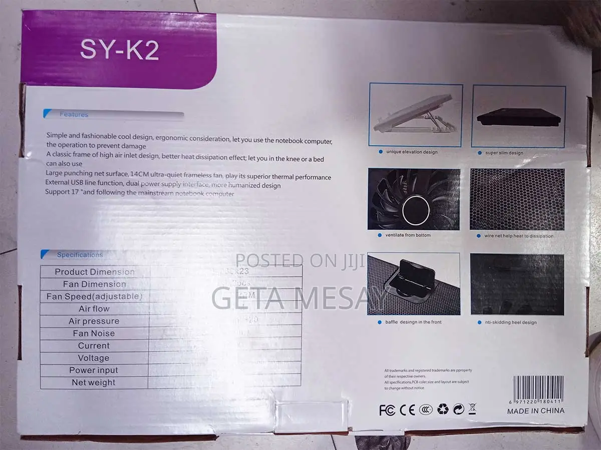 Dual Fan Laptop Cooling Pad - Blue Led, Adjustable Stand, Usb Powered