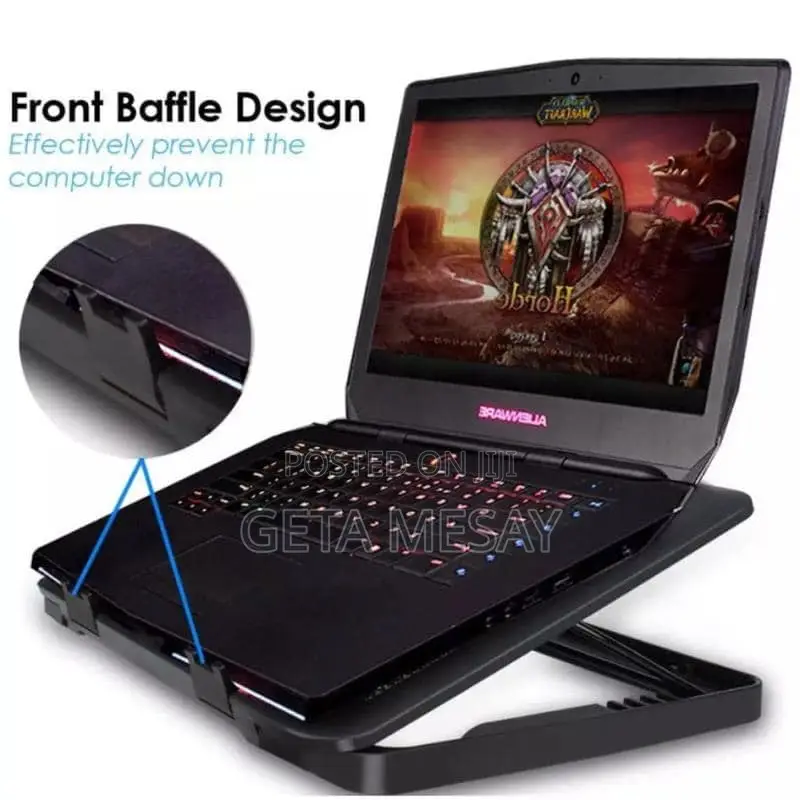 Dual Fan Laptop Cooling Pad - Blue Led, Adjustable Stand, Usb Powered