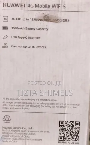 Huawei 4g Mobile Wifi 5 Portable Router, Model E5586.