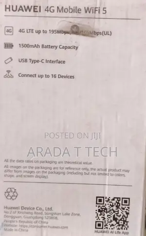 Huawei 4g Mobile Wifi 5 Portable Router, Model E5586.