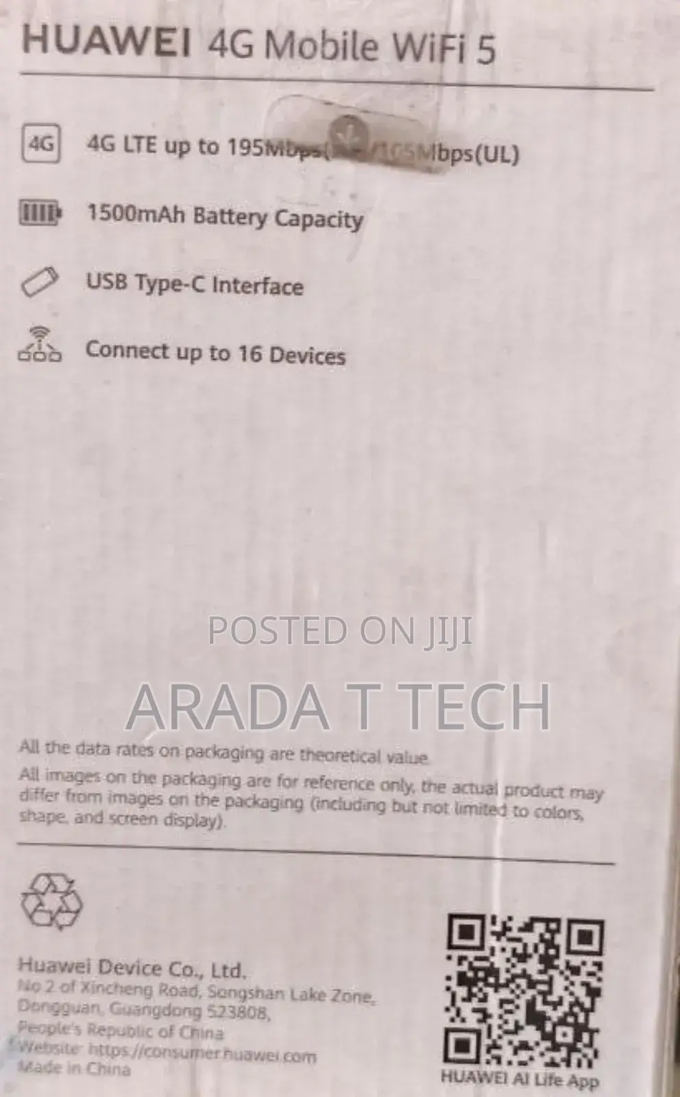 Huawei 4g Mobile Wifi 5 Portable Router, Model E5586.