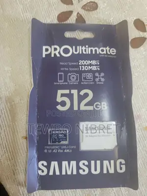 Photo - Amsung Pro Ultimate Microsd Memory Card + Adapter, 512gb Microsdxc,
