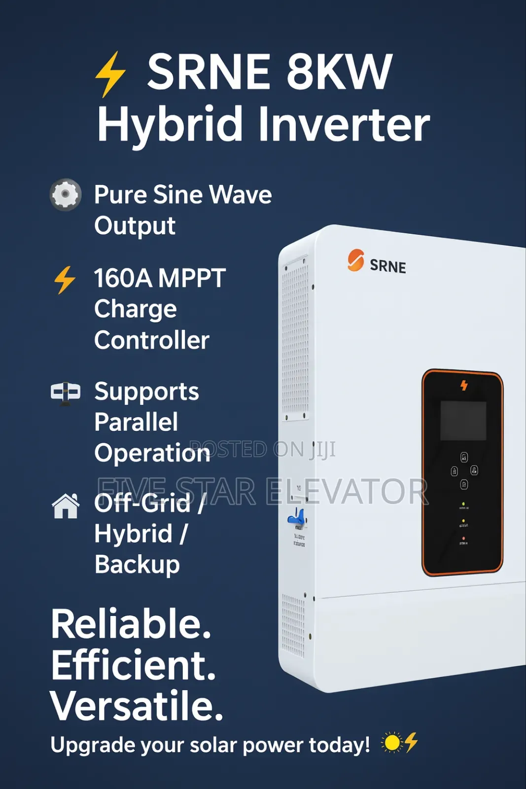 8kw Srne Hybrid Inverter + 10.24kwh Srne Lithium Battery 