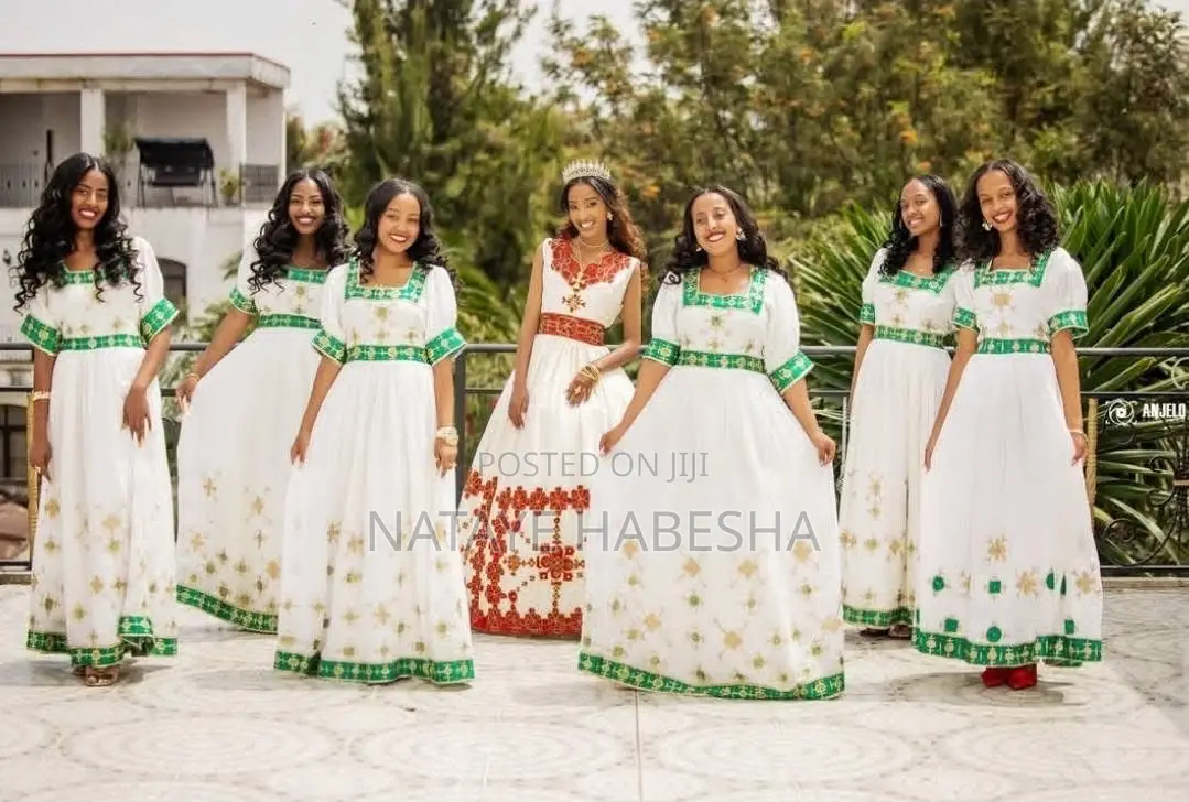 Habesha Kemis Habesha Dress እና ሽፎን የሓበሻ ቀሚስ አልባሳት Traditional Clothes