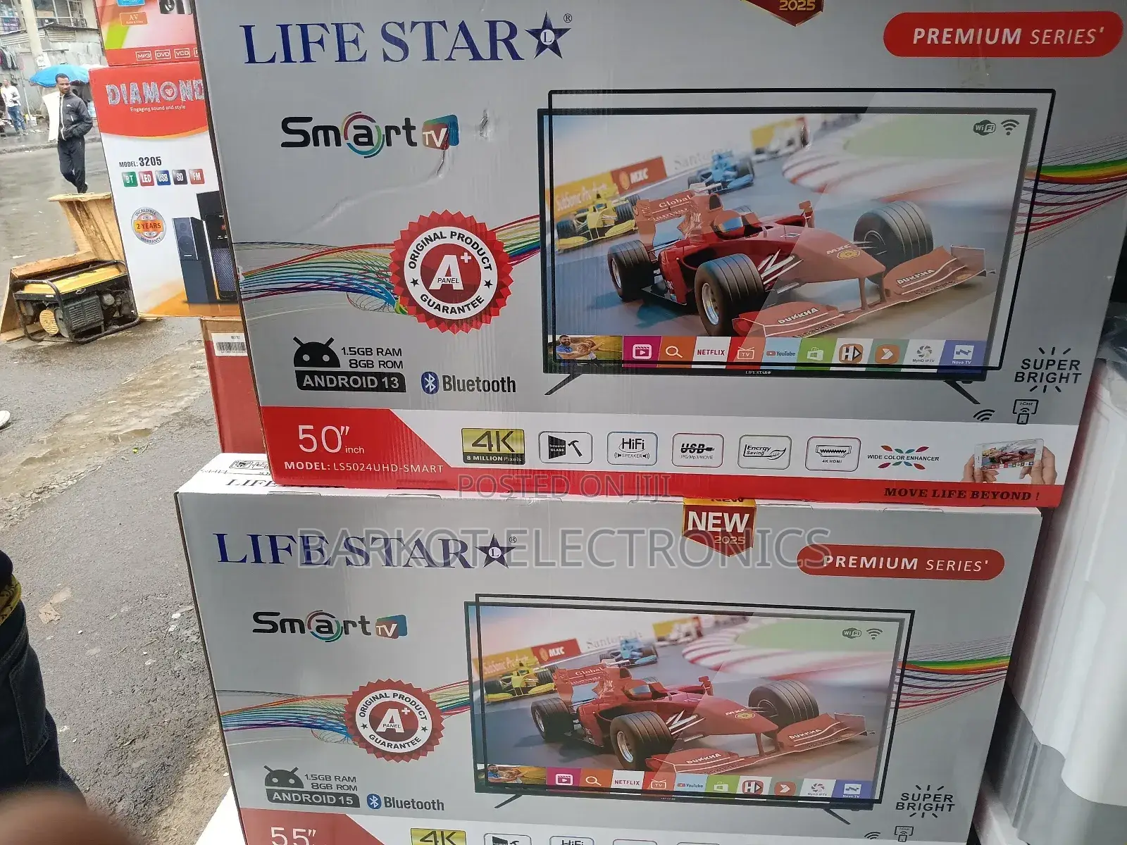 Life Star Smart Tv 43 Andraid Nw Doubel Gelass New
