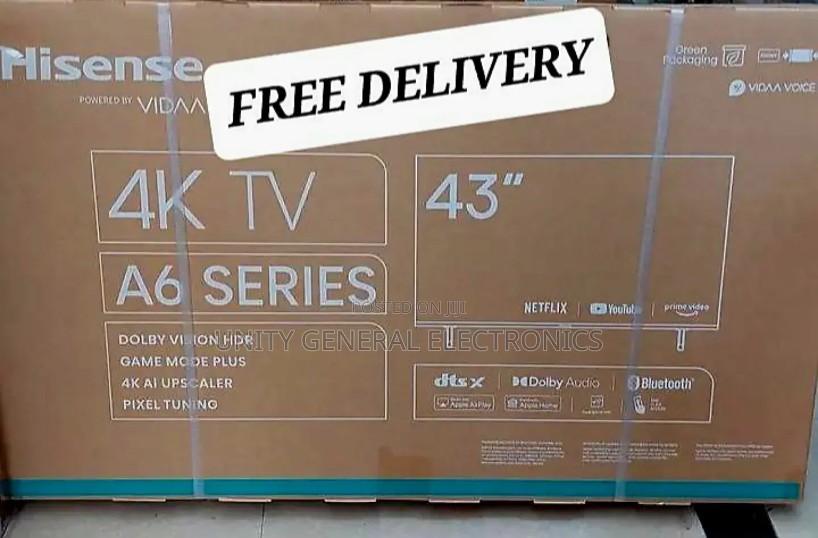 Hisence 43" A6 Series Uhd Tv Free Delivery 10year Warranty