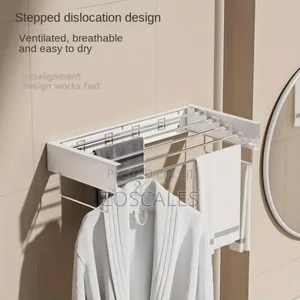 Wall Mounted, Collapsible Cloth Drying Rack