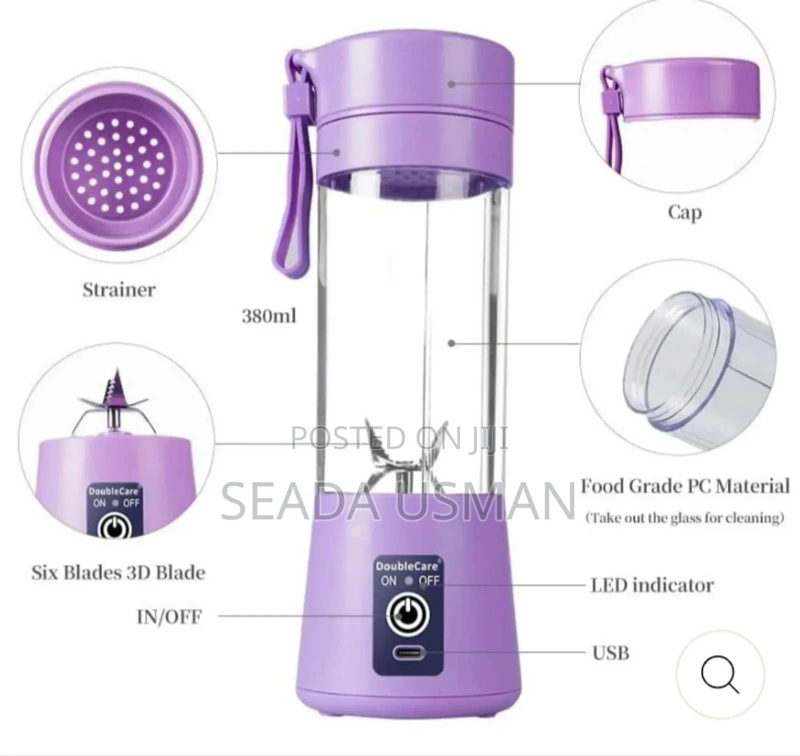 ባለ ቻርጅ ጁሰር (Portable Rechargeable Blender
