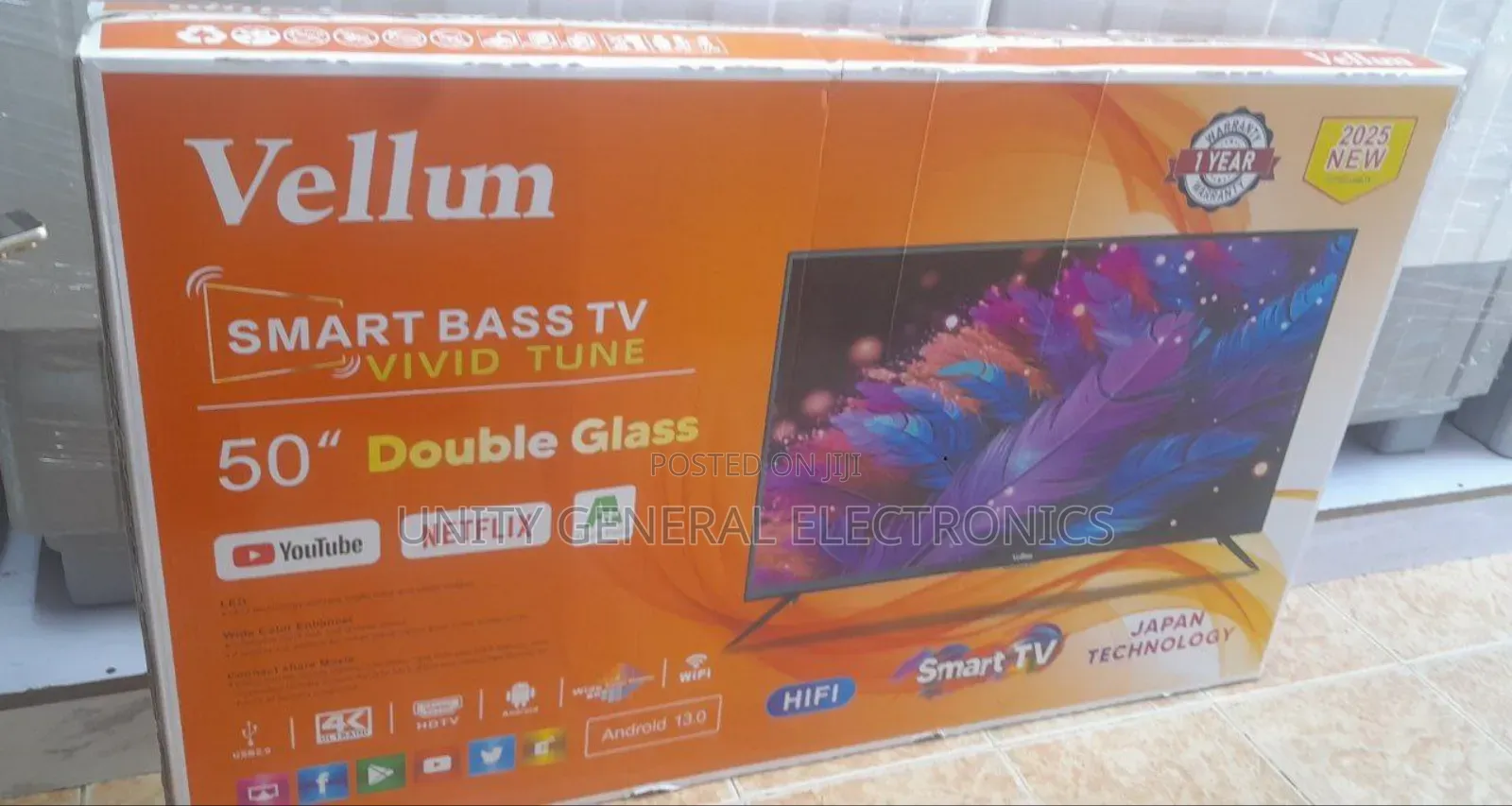 Vellun 50" Smart Double Glass Tv