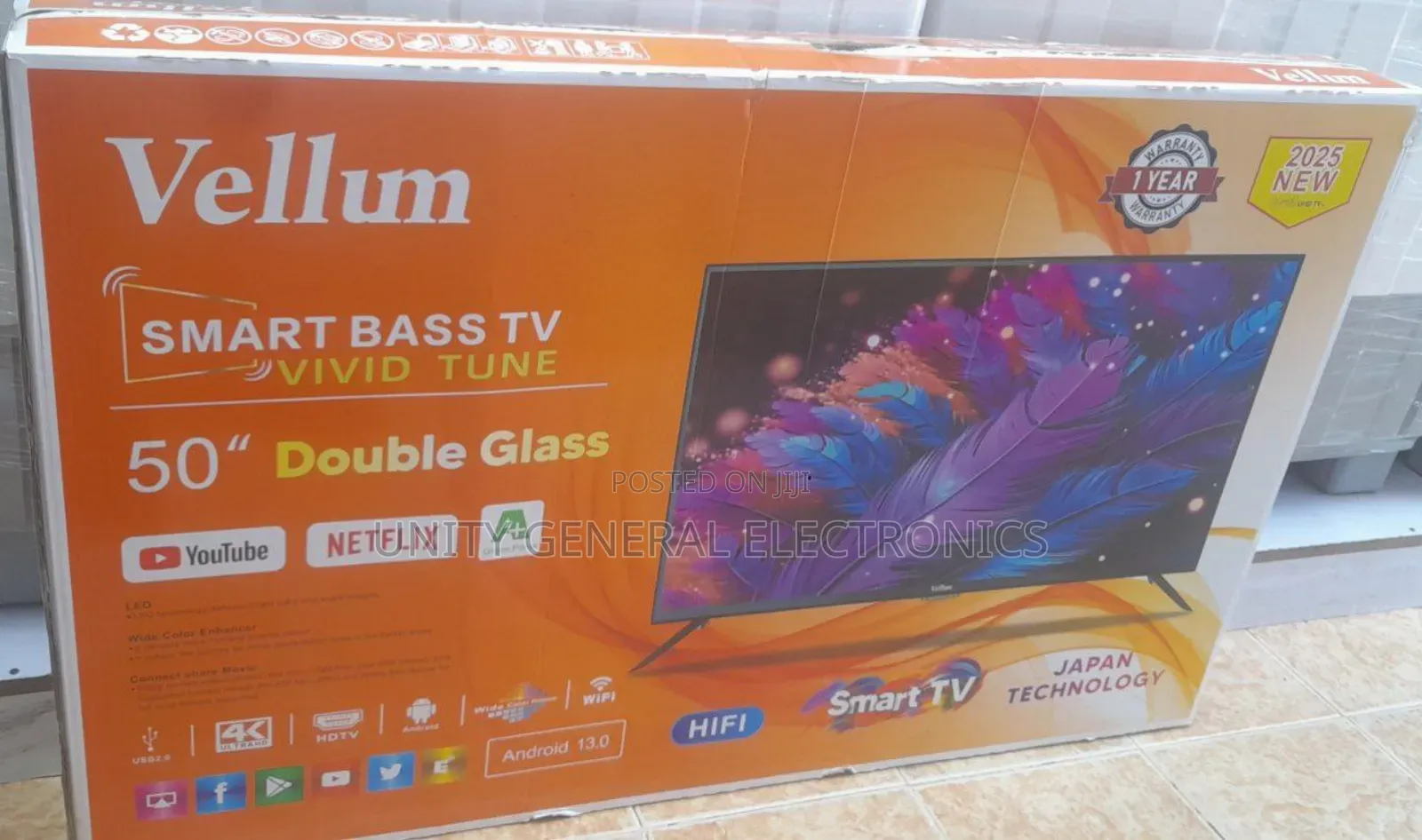Vellun 50" Smart Double Glass Tv