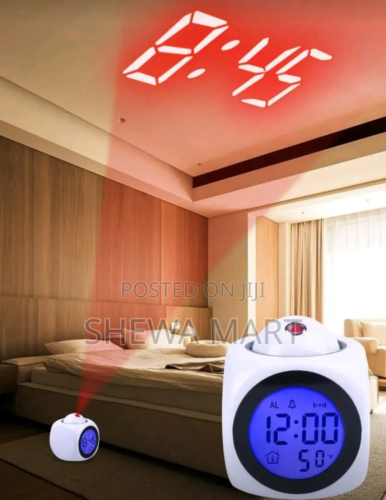 Multi-Functional Time Projection Lamp, Led Projection Alarm Clock Time