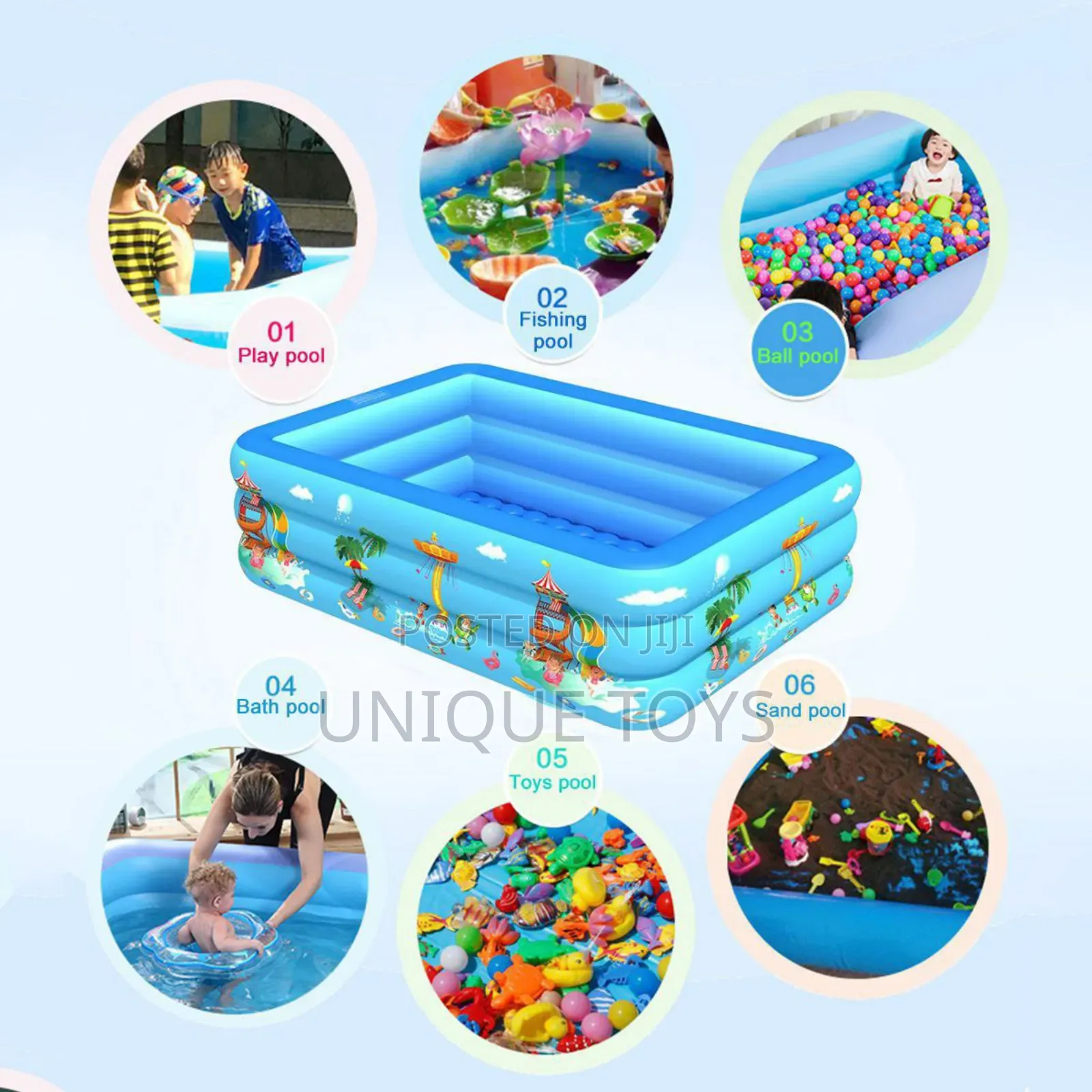 Inflatable Family Swimming Pool – 150×110×50 Cm