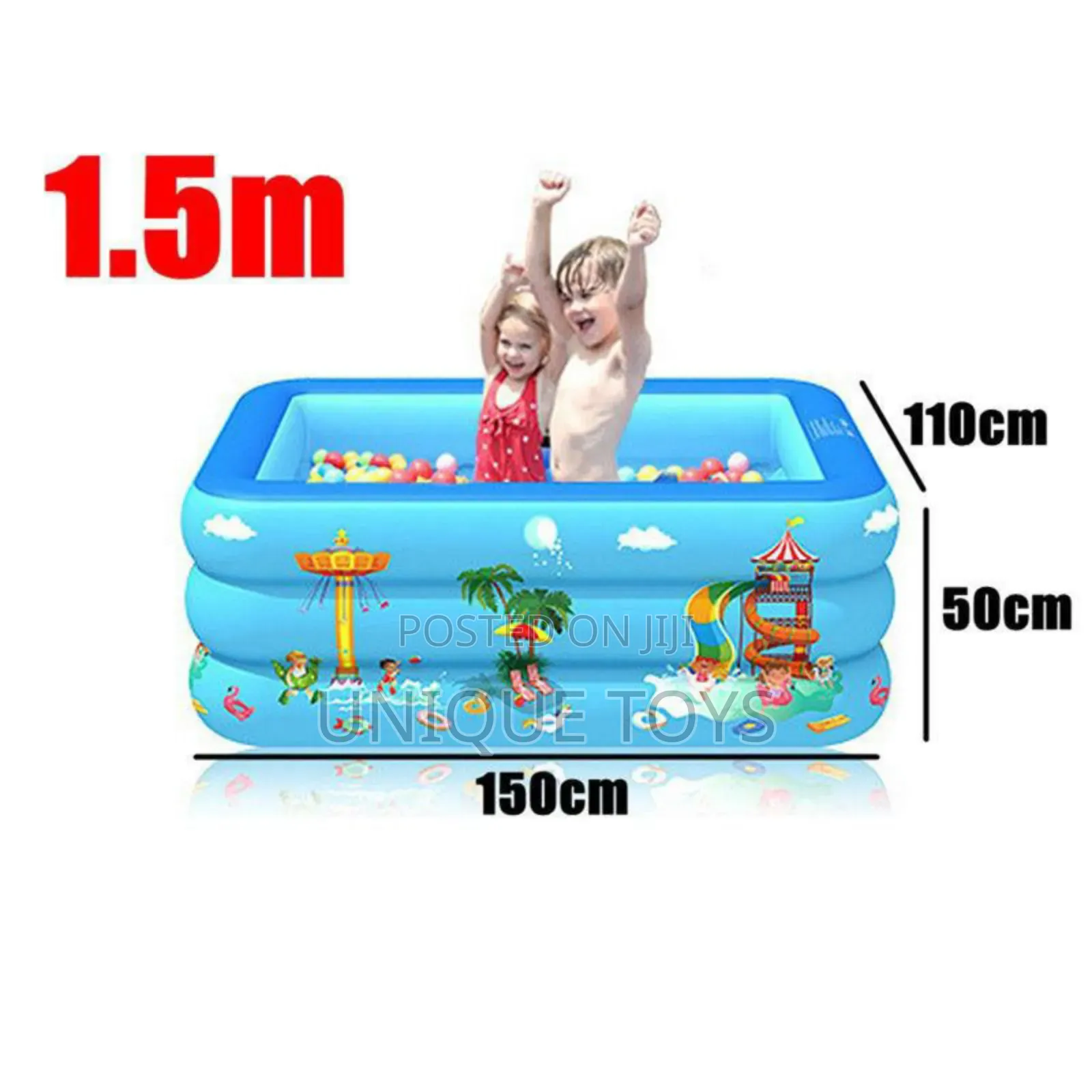 Inflatable Family Swimming Pool – 150×110×50 Cm
