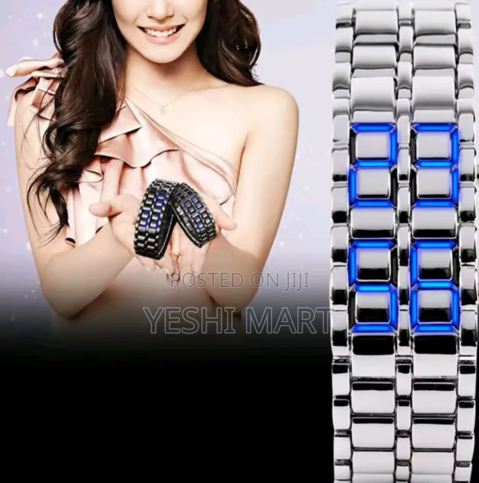 Durable Strap Wrist Watch Stylish Digital Large Screen Electroplated