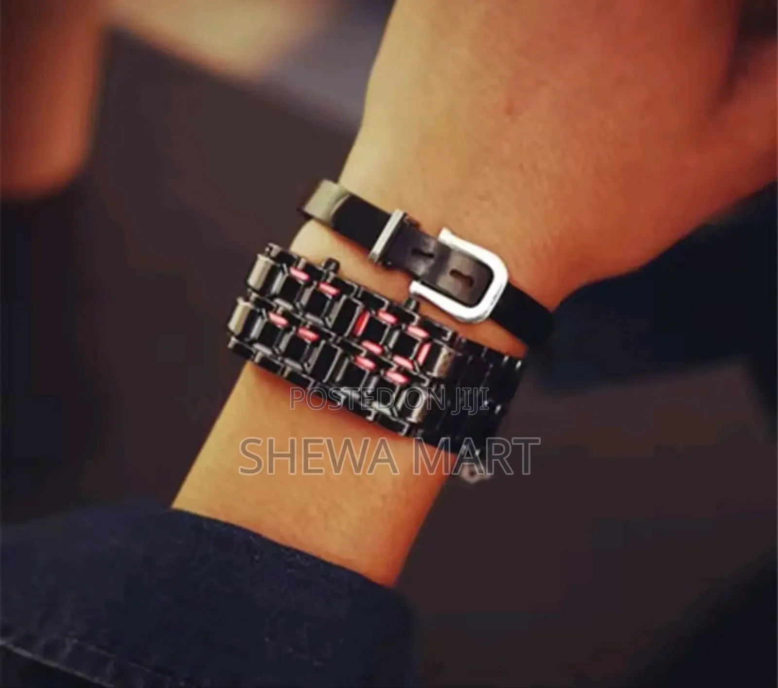 Durable Strap Wrist Watch Stylish Digital Large Screen Electroplated