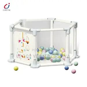 Photo - Kids Hexagon Play Fence With 40 Ocean Balls – Safe Baby Playpen