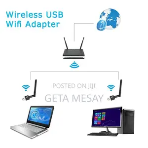 600mbps Usb Wifi Adapter High-Gain Antenna 802.11n Pc Laptop Dongle