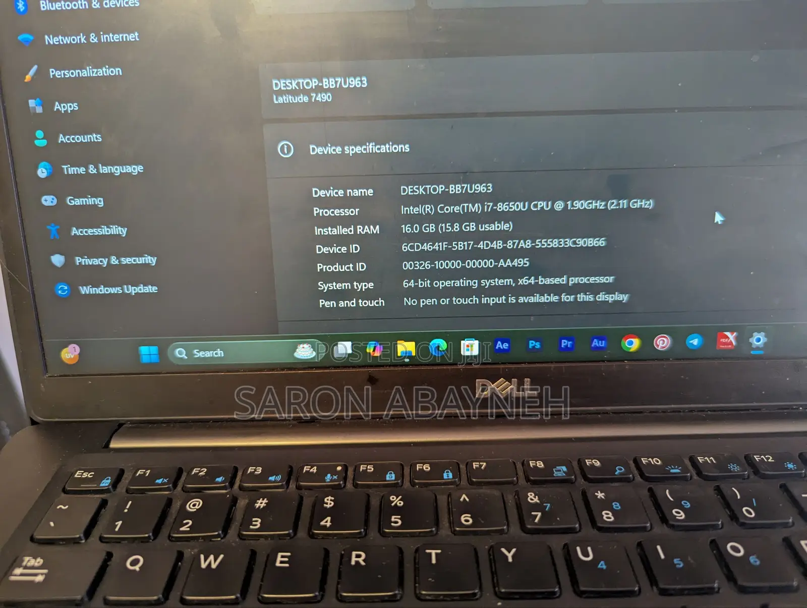 Laptop Dell Latitude 7490 16GB Intel Core I7 SSD 16 GB