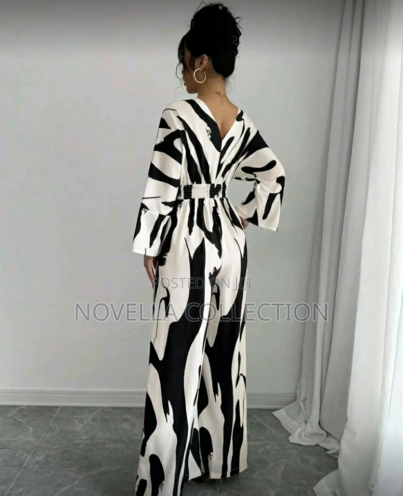 Asymmetrical Waist Tie High Waist Wide Leg Loose Casual Work Jumpsuit