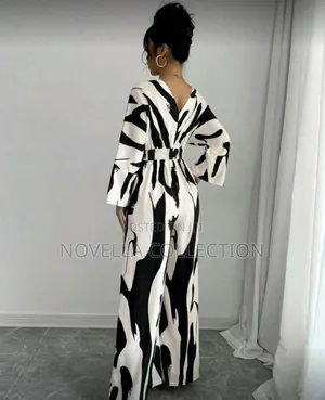 Asymmetrical Waist Tie High Waist Wide Leg Loose Casual Work Jumpsuit