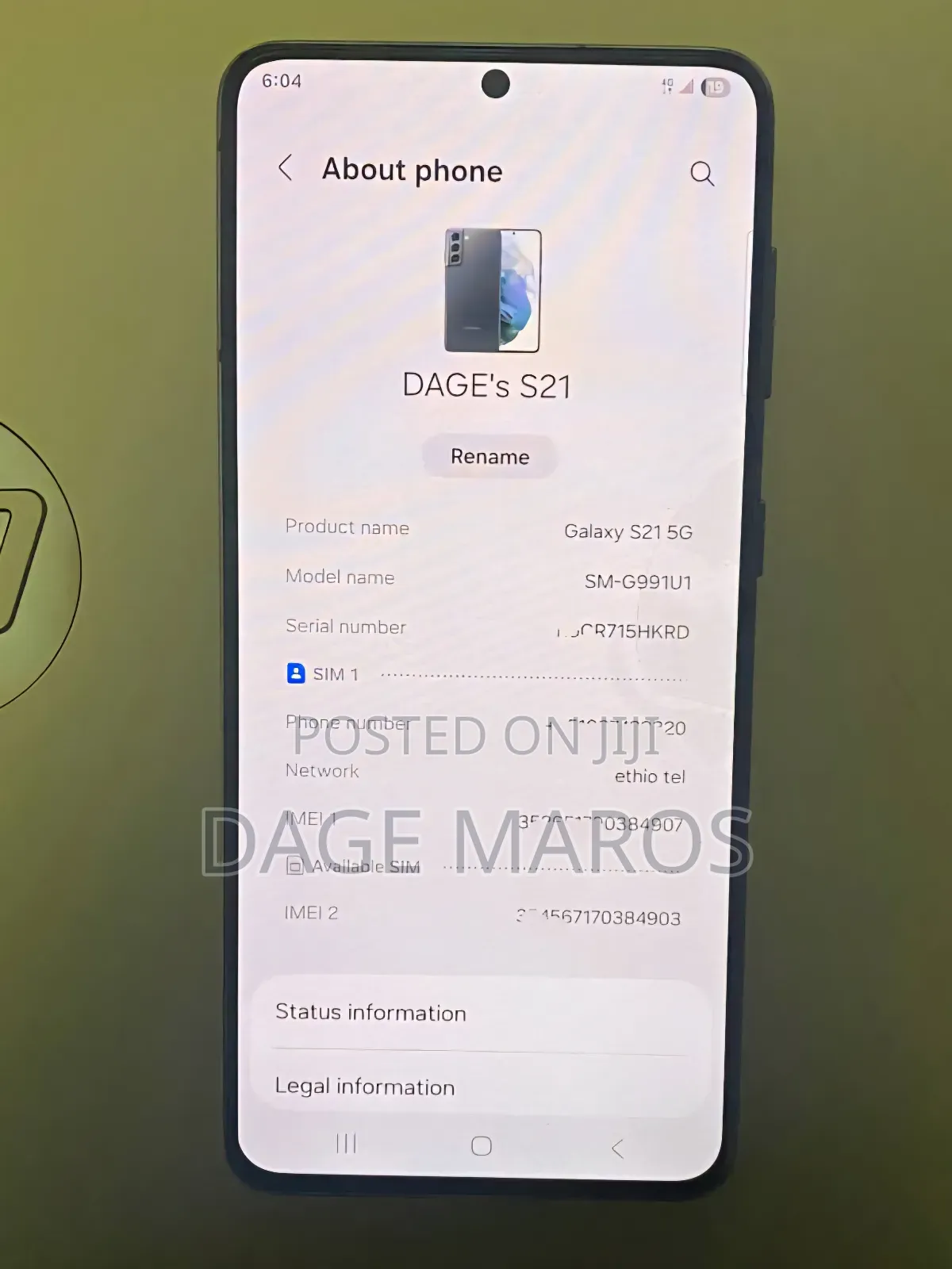 Samsung Galaxy S21 5G 128 GB Silver